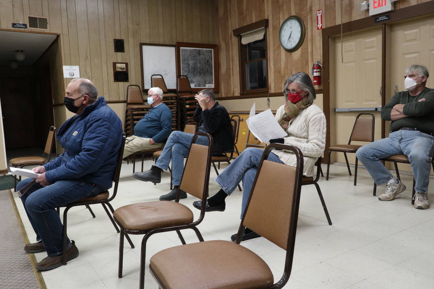 The audience for the public hearing on canabis dispensaries in Highland was sparsely attended.